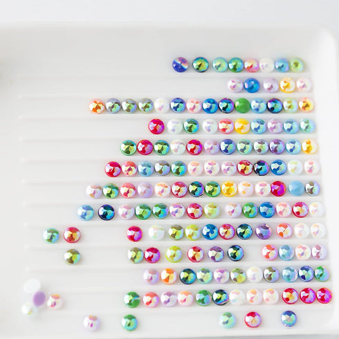 AB Diamond Painting Beads, 5D Diamond Painting Accessories, 20 Colors Round Diamond Painting Drills AB Rhinestones Flatback Rhinestones for Bead A...