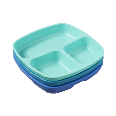ECR4Kids ELR-18101-TRP My First Meal Pal Divided Plates – Stackable, BPA-Free Plastic Dishes, Dishwasher Safe, Portion Plate Set for Baby, Toddler...