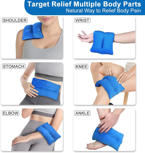 Atsuwell Microwave Heating Pad for Pain Relief, Rice Microwavable Moist Heat Pack for Cramps, Neck and Shoulders, Knee, Muscles, Joints, Back Pain...