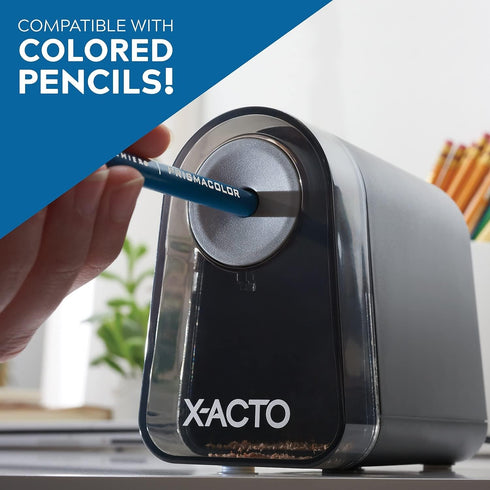 X-ACTO Mighty Mite Electric Pencil Sharpener, Black/Silver (19501/19501X)...