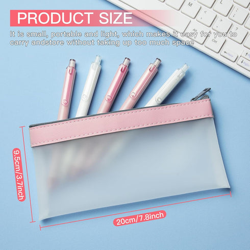 4 Pack Pencil Case Zipper Pencil Pouch, Multifunctional Clear Pen Bag Organizer Stationery Storage Bag for Office Supplies Cosmetics Makeup Travel...
