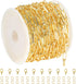 YOUBEIYEE 16.4 Feet 18K Gold Plated Brass Chain Roll Flat Paperclip Chain for Jewelry Making Handmade Women Necklace Bracelet DIY Jewelry Findings...
