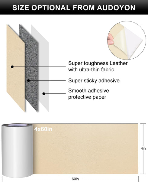 Numola Self-Adhesive Repair Patch, Anti Scratch Sofas Patch for Couch, Car Seat, DIY Furniture Upholstery, Handbags, Jackets (Beige)...