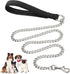 Heavy Duty Metal Dog Leash, 4 FT Chew Proof Pet Leash Chain with Soft Padded Handle for Large & Medium Size Dogs (4 FTx3 mm (0-80 lbs))...