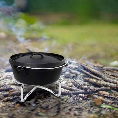 Stanbroil 8" Stainless Steel Folding Dutch Oven Lid Stand for Campfire Cooking, 4-in-1 Folding Pot Stand Camp Dutch Oven Tool...