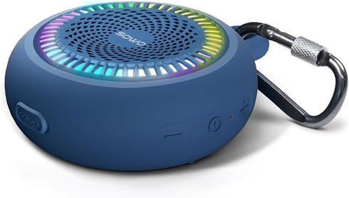 Bluetooth Shower Speaker Waterproof - Small Portable Speaker Wireless with Louder Volume and Powerful Bass - Colorful Lights and 10H Playtime - Li...