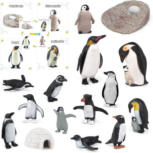 Polar Penguin Figure Cards Playsets 15PCS Penguin Model Toy Desktop Decoration Collection Party Favors Toys for Boys Girls Kids...