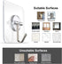 Adhesive Hooks Removable Wall Hooks 13 LB Ceiling Hook Transparent Seamless Waterproof and Oil Proof for Cabinet Kitchen Bathroom Ceiling Office W...