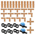 37 Pieces Drip Irrigation Fittings Kit for 1/2 Inch Tubing, Drip Irrigation Parts for Drip Sprinkler System - 12 Couplings, 9 Tees, 6 Elbows, 6 Pl...