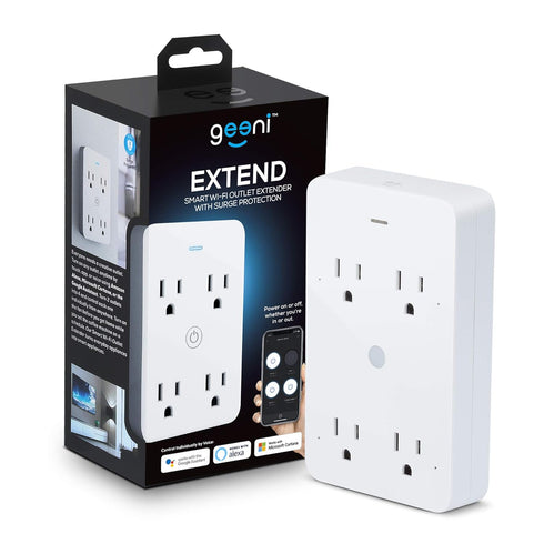Geeni Smart Wi-Fi 4 Outlet Plug with Surge Protection, – No Hub Required – Compatible with Alexa, Google Home, White – 1-Pack......