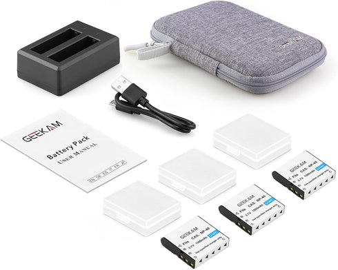 NP-40 Battery Pack, 1500mAh Rechargeable Battery(3-Pack) with USB Dual Charger for Video Camera Camcorders Compatible with Casio NP-40 (Not for Fu...