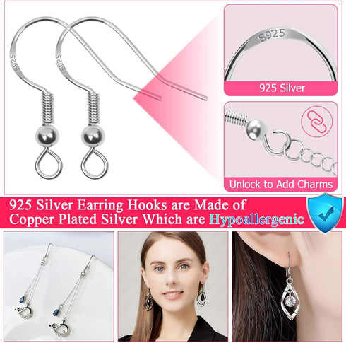 Cludoo Earring Making Kit - 2393 Pcs Hypoallergenic Earring Hooks, Posts, Backs, Studs & Tools for Jewelry DIY Making & Repair...