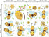 Yellow Bee Wall Stickers Flower Beehive Branch Wall Decals Art Decor for Kids Bedroom Nursery Playroom...