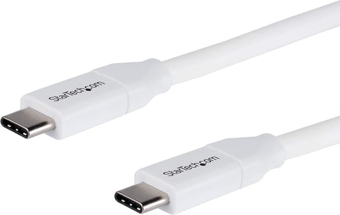 StarTech.com USB C to USB C Cable - 6 ft / 2m - 5A PD - M/M - White - USB 2.0 - USB-IF Certified - USB Type C Cable - USB C Charging Cable (USB2C5...