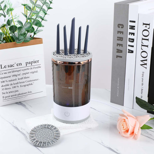 Cosmetic Brush Cleaner, Brushly Pro Makeup Brush Cleaner, Electric Makeup Brush Cleaner, Automatic Spinning Makeup Brush Cleaner For For All Size ...