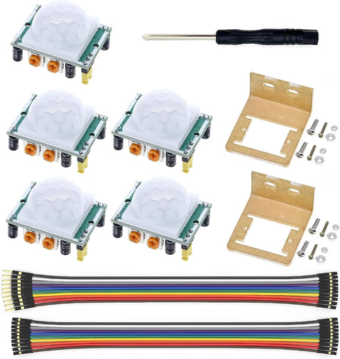 5Pcs HC-SR501 PIR Motion Sensor Module + 2Pcs Exclusive housing for Arduino Raspberry Pi Toys, Lamps, Electronic Equipment...