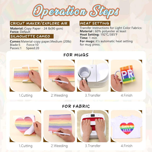 Rainbow Pride Patterned Sublimation Transfer Paper 12sheets 12inches x 10inches LGBTQ Sublimation Transfer Sheets Sublimation Transfer Sheets Comp...