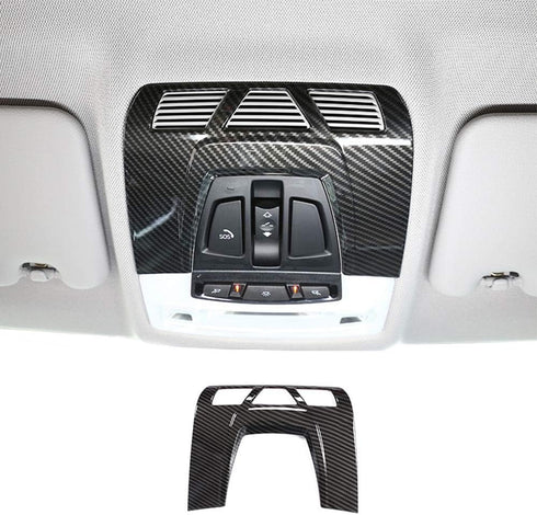 NA ABS Carbon Fiber Color Car Inner Front Reading Light Lamp Panel Cover Trim Auto Interior Roof Lamp Panel Cover for BMW 1 2 3 4 Series X1 X2 X5 ...