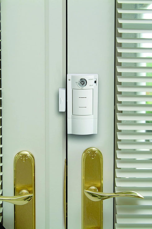 HS4313B Battery Powered Wireless Home Security Door Alarm with Key Entry, White...