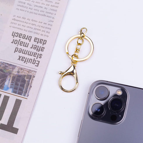 20sets Golden Lobster Claw Clasps Hook with Flat Split Keychain Ring with Swivel Trigger Clip with Little Lobster Clasp for DIY Craft Jewelry Maki...