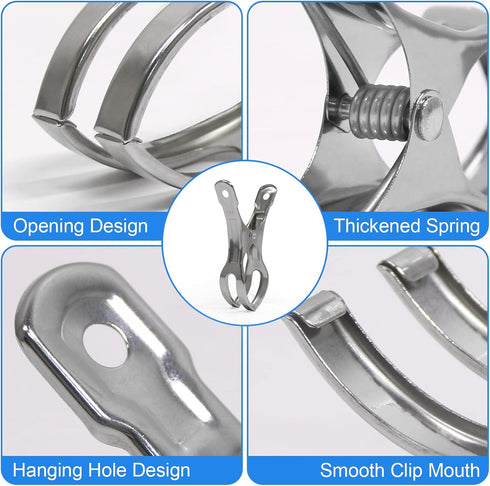 Coideal Beach Towel Chair Clips - 10 Pack Pool Cover Clips Stainless Steel Quilt Clamps Metal Large Heavy Duty Clothes Pins Windproof for Sunbed L...