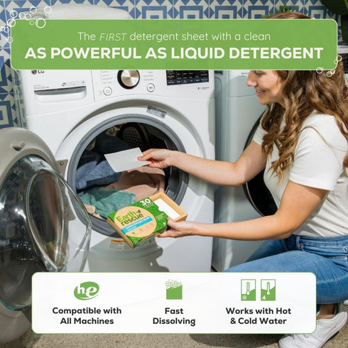 Laundry Detergent Sheets - Up To 120 Loads (60 Sheets) - Ultra Concentrated Liquidless Dry Laundry Detergent, Ideal For Sensitive Skin, Eco Friend...