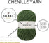 NICEEC 3 Skeins Chenille Yarn Blanket Yarn for Knitting Fancy Yarn for Crochet Weaving DIY Craft Total Length 3×40m (3×44yds, 3×100g) _Army Green...
