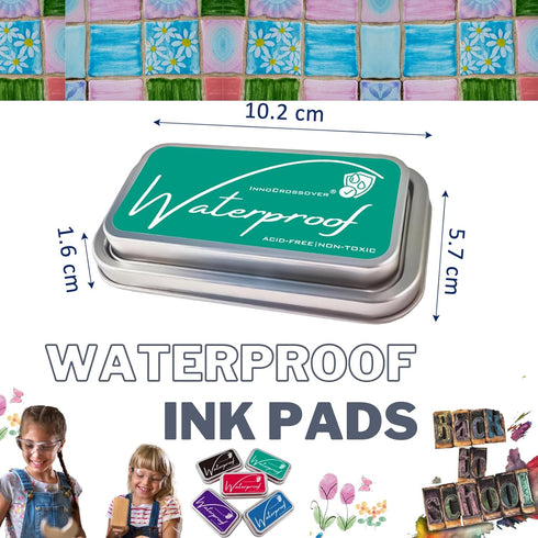 Ink Pads for Rubber Stamps, Rubber Stamps Pads- Permanent, Waterproof, Stamp Pads for Card Making, Scrapbooking Supplies, Christmas Ink Stamps, Ha...