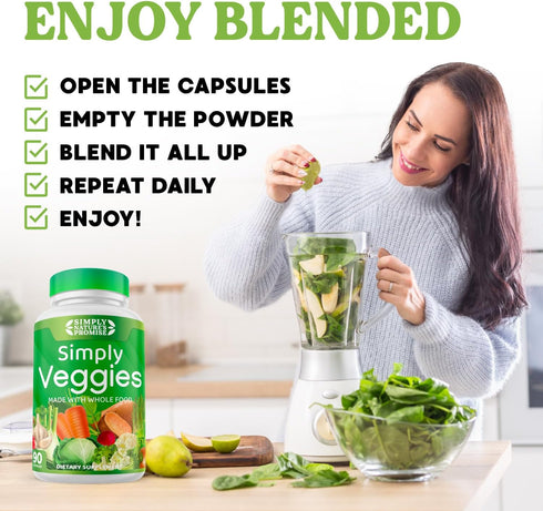 Simply Nature's Promise - 90 Veggie Capsules - Made with Whole Food Superfoods, Packed with Beta Carotene & 18 Different Vegetables - 100% Soy Fre...