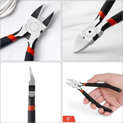 BOENFU Wire Cutters Heavy Duty 6 Inches Wire Snips 2 Pack Flush Cut Pliers Side Cutters Metal Cutting Tool for Crafting, Floral, Artificial Flower...