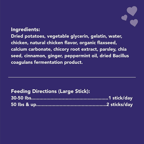 Get Naked Grain Free 1 Pouch 6.6 Oz Digestive Health Dental Chew Sticks, Large...