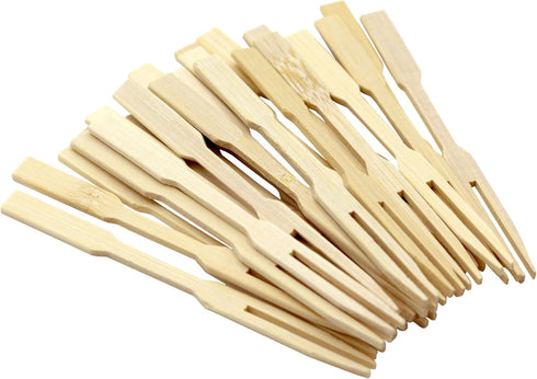 BambooMN Premium 3.5" Bamboo Mini Cocktail Tasting Forks Fruit Picks Party Supplies, 1000 Pieces...
