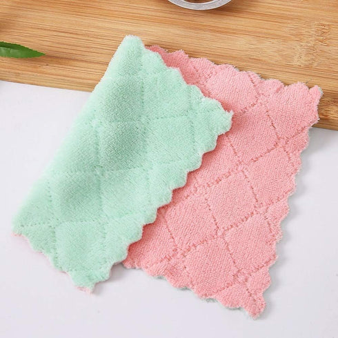 Kitchen Dish Cloths,Microfiber Non-Stick Oil Household Cleaning Dishcloth,Double-Sided Reuseable Wash Towels,Quick Drying Super Absorbent for Cook...