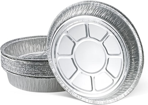 9 Inch Disposable Pie Pans, 15pc Aluminum Foil Pie Tins, Aluminum Foil Pans for Tart Baking, Storing, Serving & Reheating - Standard Size...