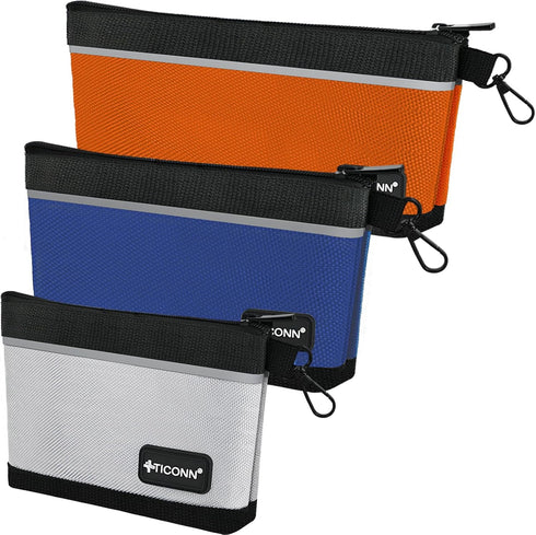 TICONN Tool Pouches with Zipper, 1680D Oxford Small Tool Bags, Waterproof Utility Bag Zipper Pouch for Tool Organizers and Storage (3 Pack Combo)...