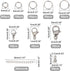 PH PandaHall 830pcs Jewelry Making Findings Stainless Steel, 680pcs 5 Styles Jump Rings 90pcs 3 Styles Lobster Claw Clasps 30pcs 40mm Extender Cha...