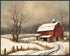Posterizer 1 pcs-old farm house in snowy winter nature-in oil painting style-1-Landscape & Nature Art-Living Room Bedroom Decor- unframed wall art...
