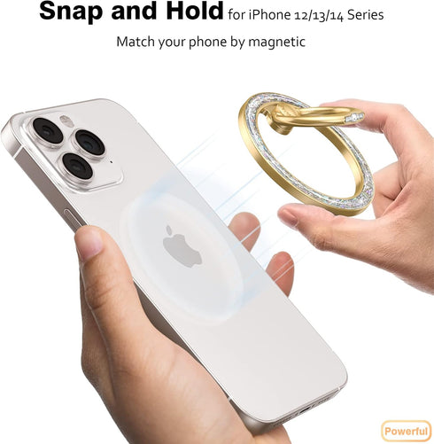 Allengel Compatible with MagSafe iPhone Ring Grip Holder, Magnetic Phone Ring Holder with Finger Ring Kickstand for iPhone 15, 14 Pro Max, 14 Pro,...