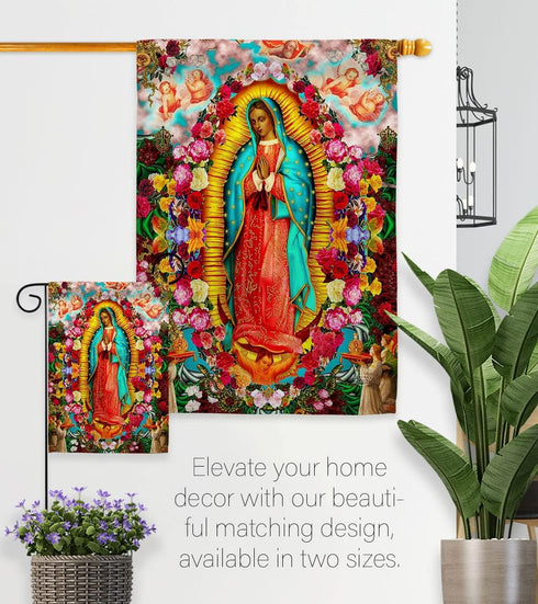 Our Lady of Guadalupe Flag Home Decor Faith Hope Grace Grave Yard Decorations For Cemetery Peace Dove Religious Decoration Religion Easter Garden ...