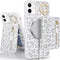 iPhone 12 pro case with Card Holder, iPhone 12 Phone Case Wallet for Women magsafe Compatible Wallet Detachable 2-in-1 for Men-White Leopard......