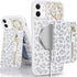 iPhone 12 pro case with Card Holder, iPhone 12 Phone Case Wallet for Women magsafe Compatible Wallet Detachable 2-in-1 for Men-White Leopard......
