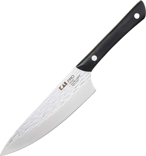 Kai PRO 6" Chef’s Knife, Hand Sharpened Kitchen Knife for Professional and Home Chefs, Japanese AUS6M Stainless Steel Blade, Full-Tang POM Handle,...