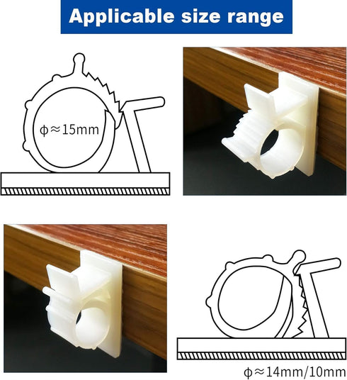30 Pack Adjustable Cable Clips,Adhesive Nylon Cable Clamps Wire Clips, Desk Wall Cord for Wire and Cable Management...