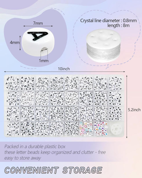 Amaney 1600pcs Acrylic Alpabet Letter Beads,31 Styles,Heart,Number,Star and Smiley Beads,4x7mm for Jewelry Making Bracelets Necklaces Key Chains...