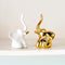 Home Decor Elephant Statues,1 Pair, Small Decorative Accents for Shelves, Livingroom and Bedroom, Gold and White...