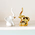 Home Decor Elephant Statues,1 Pair, Small Decorative Accents for Shelves, Livingroom and Bedroom, Gold and White...