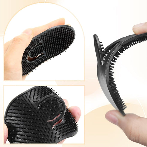 Pocket Palm Combs,6 Pieces Soft Portable Hand Comb,Pocket Beard Brush Massager Hair Brush Comb for Men and Pets(Black)...