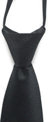 Men's Black Classic Woven Jacquard Solid Pre-Tied Adjustable Zipper necktie...