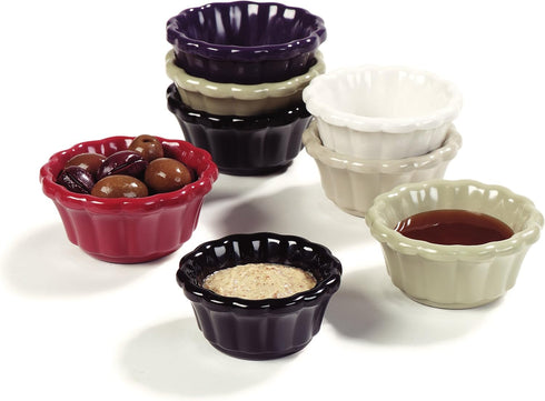 Carlisle FoodService Products 4394402 Melamine Scalloped Ramekin, 3 oz, White...