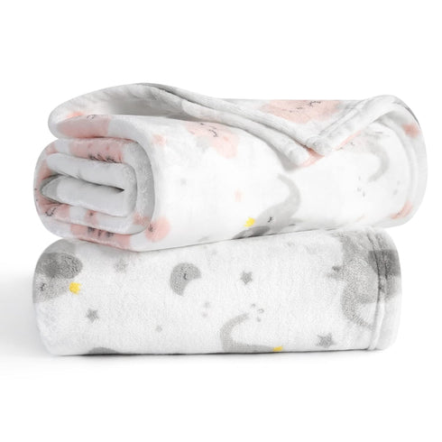 TILLYOU Toddler Blanket for for Boys Girls, Flannel Fuzzy Baby Blanket for Boys Girls, 40" x 50", Grey Cloud & Elephant...